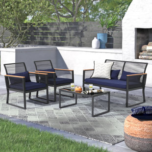 Patio Festival 11-Piece Conversation Set - Beige/Black