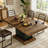 63" Modern Dining Table with Geometric Cubed-Pattern Base