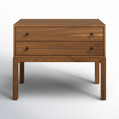 Jacobsen 2 - Drawer Solid Wood Nightstand in Natural Walnut