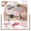 Structure de lit mezzanine simple en métal - garde-corps arqué durable, échelle de sécurité, chambre à coucher moderne pour enfants et adolescents, aucun sommier nécessaire - rose