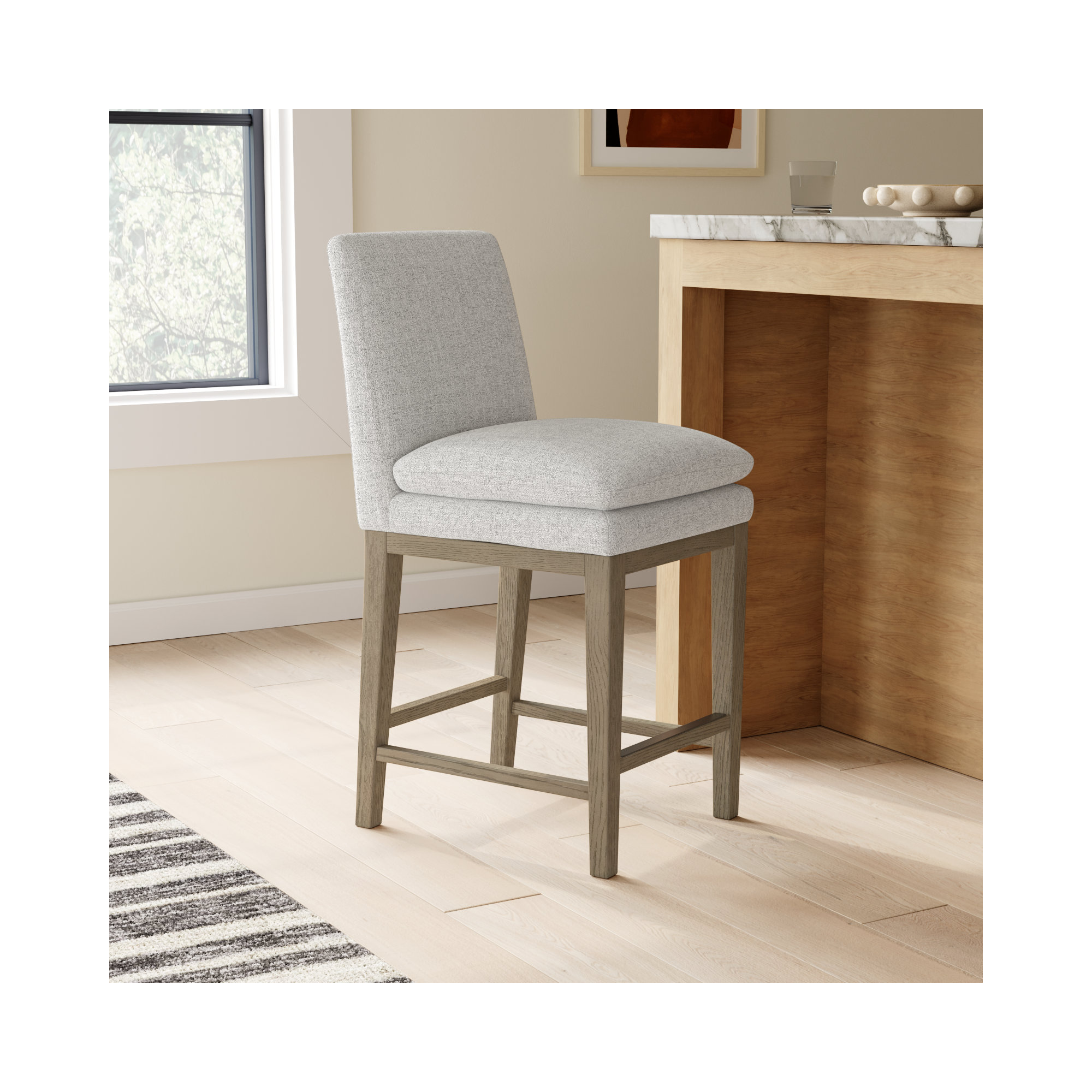 Bethea 26" Counter Stool , Gray Heathered