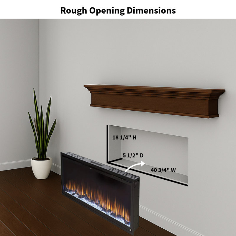 Sideline Elite Smart Electric Fireplace, 19.25" H x 41.75" W x 5.5" D