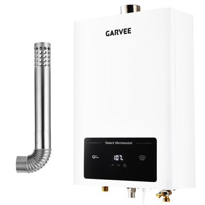 Chauffe-eau intérieur sans réservoir 3,7 gallons au gaz naturel, eau chaude rapide à température constante - affichage numérique - chauffe-eau domestique à haut rendement - accessoires complets inclus