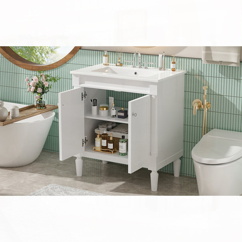 Meuble-lavabo 30 po avec lavabo en céramique, Blanc