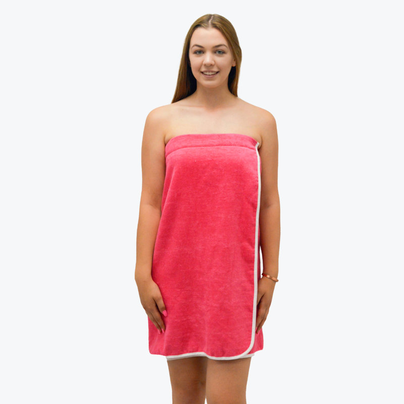 Ahsanul Adjustable Hook & Loop Fastener Towel Wrap, Pink