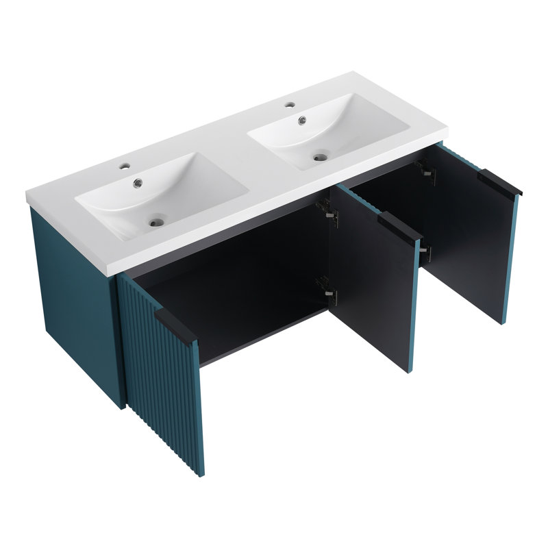 Wall-Mounted Bathroom Vanity, Lake Blue