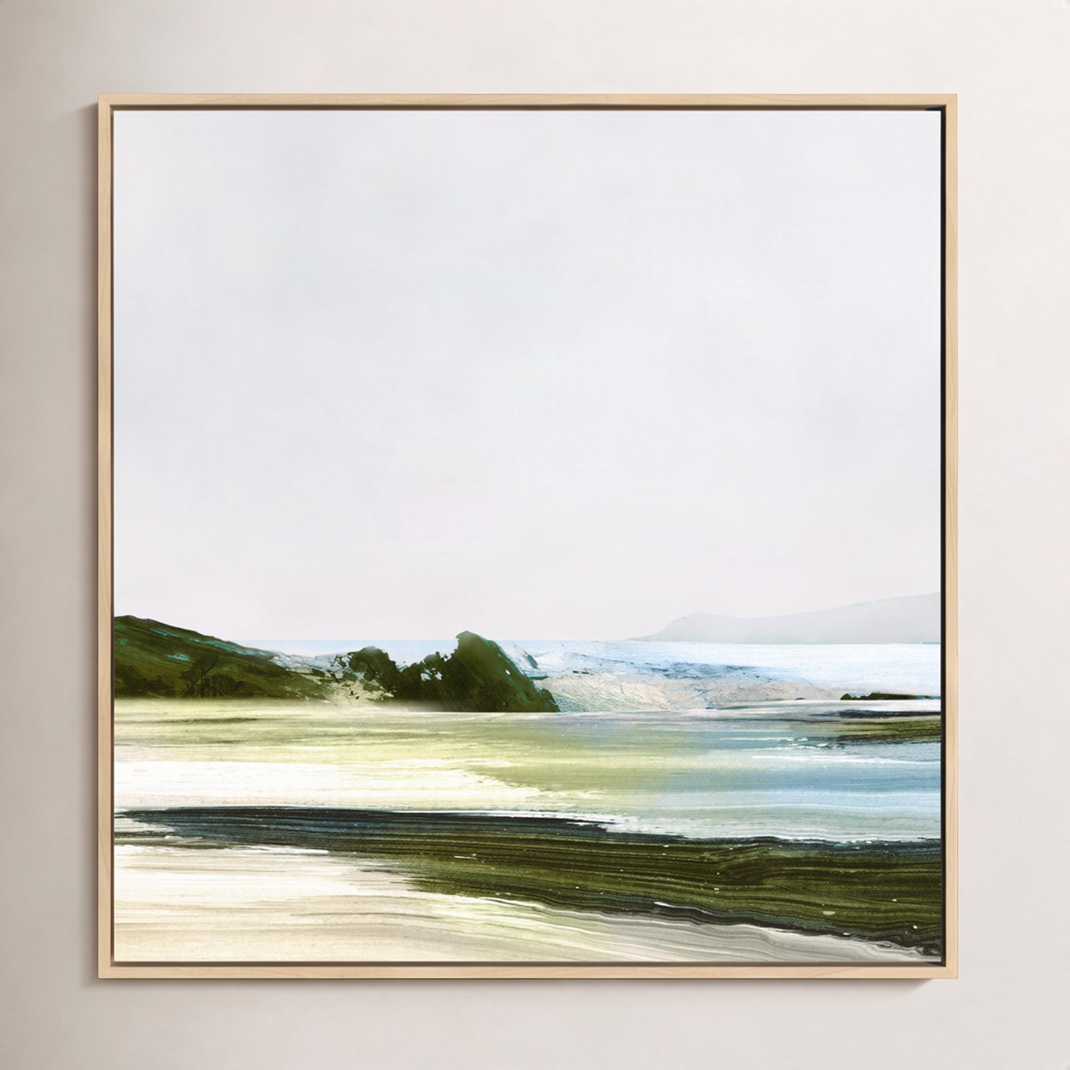 Padstow Painting, No, Natural Framed Canvas, 36" H x 36" W x 2" D