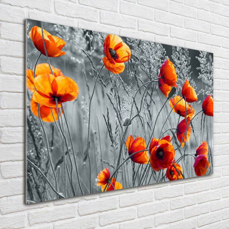 Field Poppies - No Frame Print on Glass