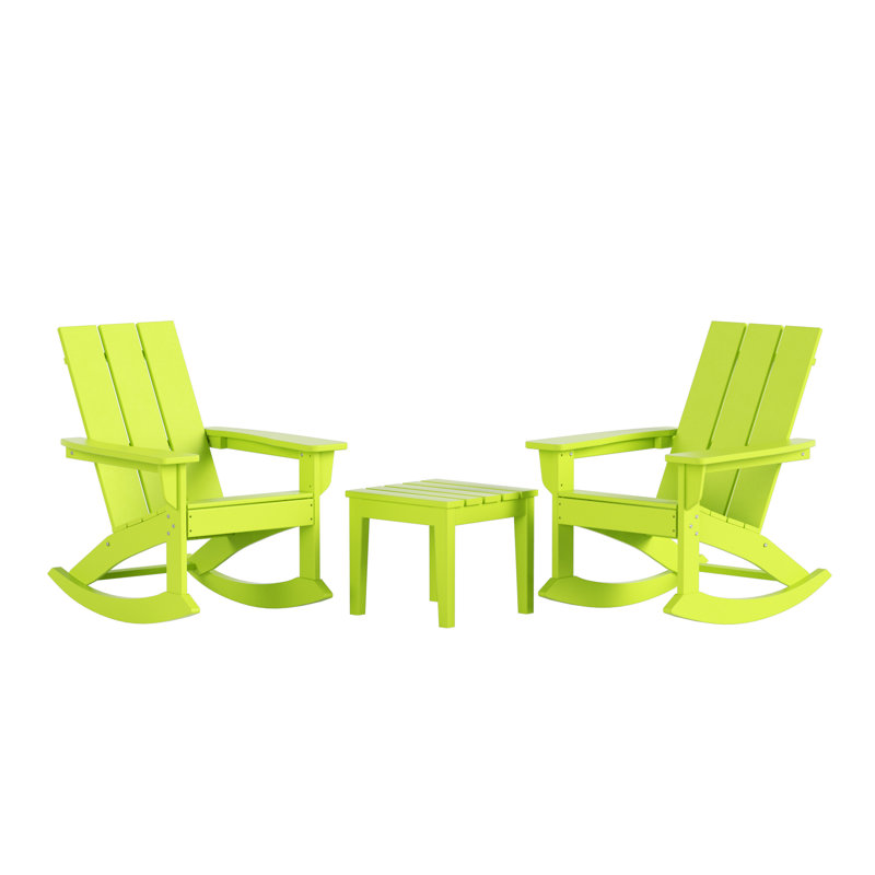 Chaise berçante d'extérieur en plastique Joubert, Lime