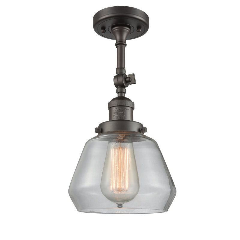 Chill Glass Semi Flush Mount, Oil Rubbed Bronze, Clear