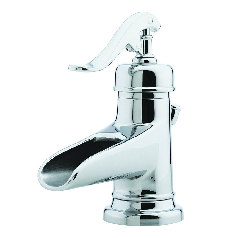 Ashfield-Bath Single Hole Bathroom Faucet with Drain Assembly, Polished Chrome
