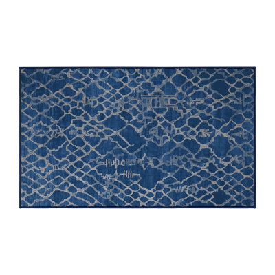 Tapis bleu lavable à la machine