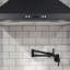 Robinet remplisseur de pot mural, robinet de cuisine commercial pliable avec bras articulés à double articulation, robinet d'évier de cuisine avec un trou unique, 2 poignées et 2 cartouches pour contrôler l'eau, noir mat