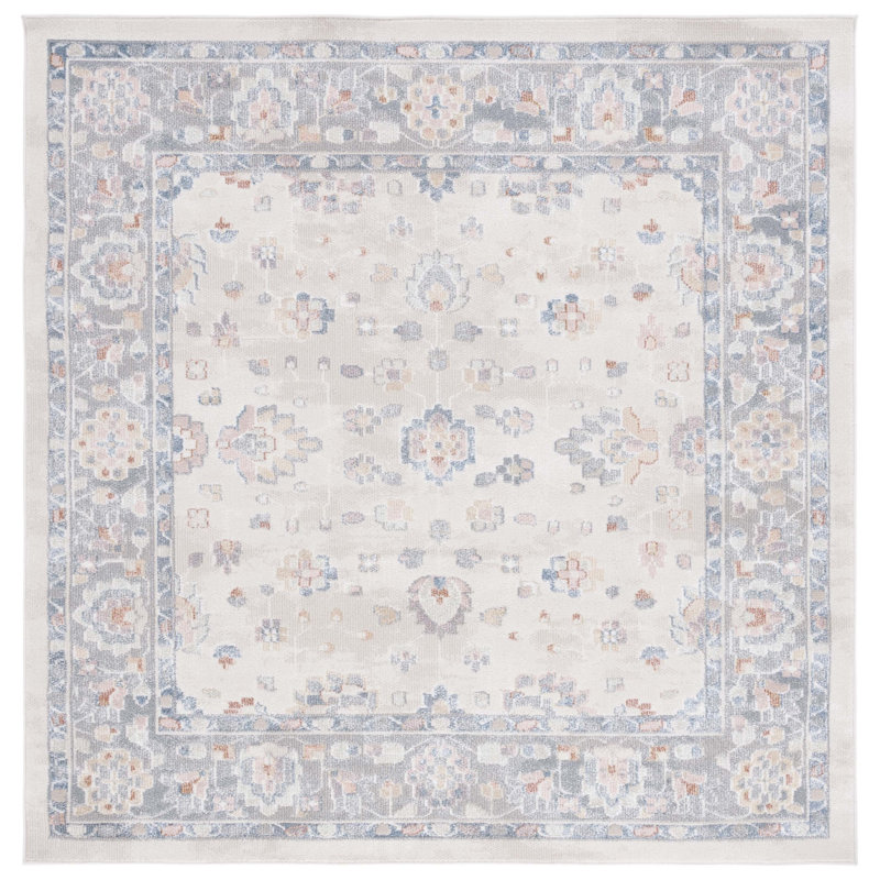 Tapis beige / gris Naghibi Blair, Carré 6 pi 7 po