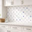 Carreaux de mosaïque autocollants en vinyle bleu et blanc motif cottage côtier, 18 x 18 cm
