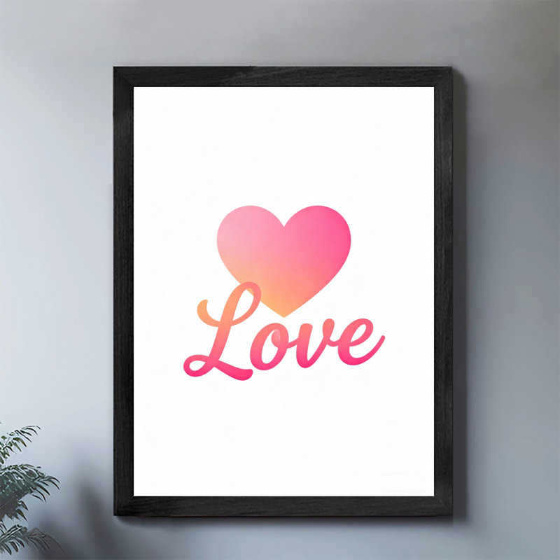 «Black Amour Vintage Amour Wall Art», impressions de style rétro, H 11 po x l 9 po