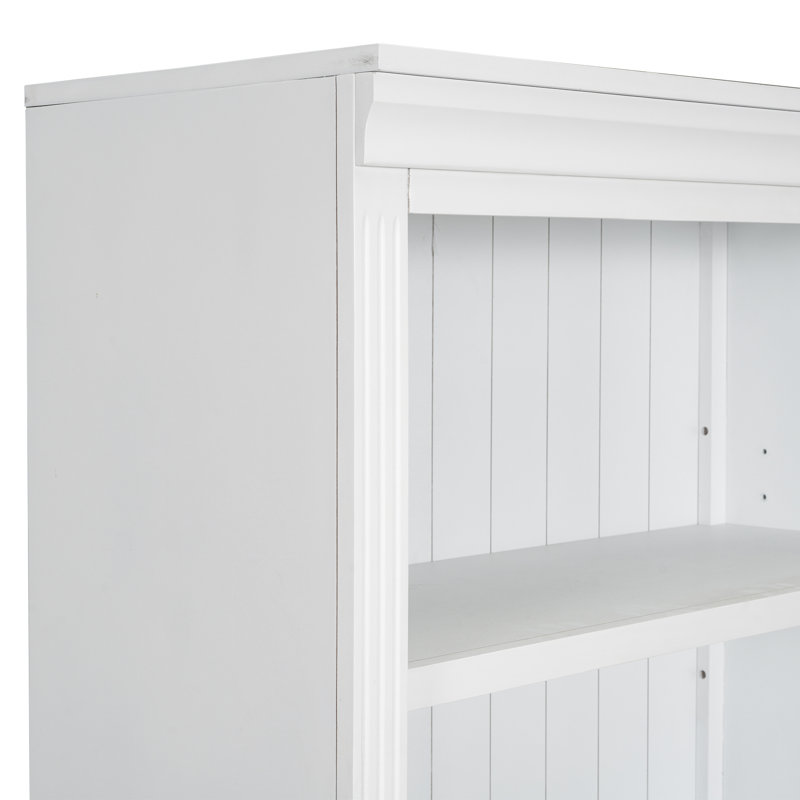 Bibliothèque de 83 po de hauteur avec bibliothèque lumineuse, Blanc