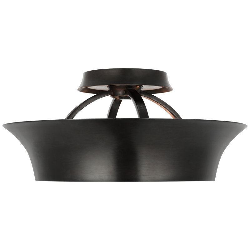 Garland 2 - Light LED Semi Flush Mount, Aged Iron, Aged Iron, 3.25" H x 15" W x 15" D