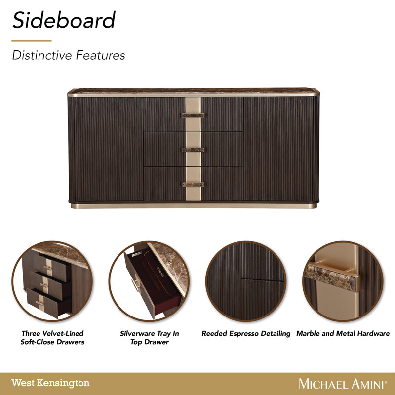 West Kensington Sideboard - Sea Salt Caramel, Brown