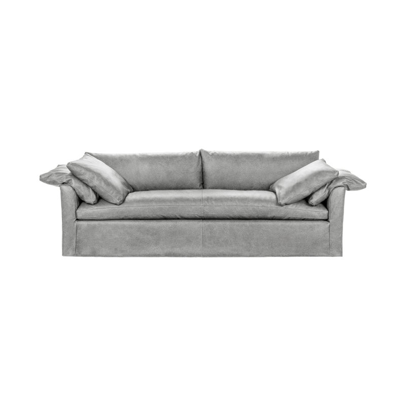 Cassiano Leather Sofa, El Paso Dove