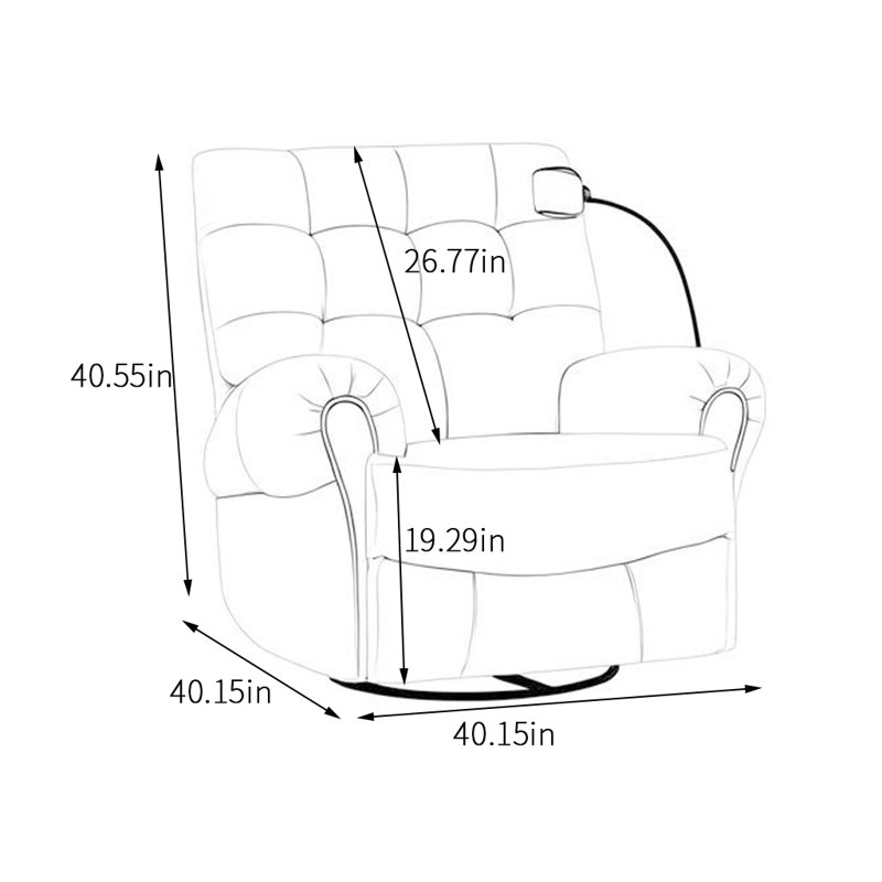 Fauteuil inclinable pivotant rembourré Tebbe, Vert