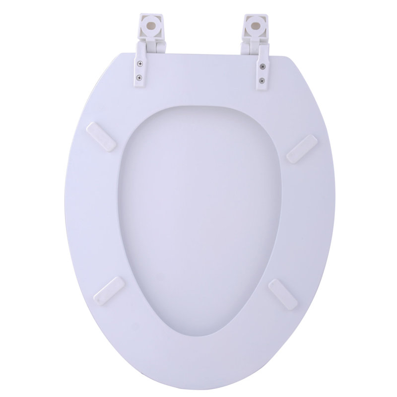 Fantasia Woven Trends Wood Toilet Seat for Bathroom with Lid Set, White, 19" Elongated