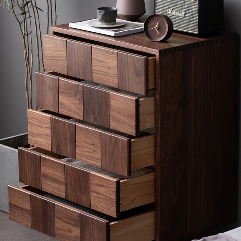 Commode d'appoint en noyer noir tout en bois massif