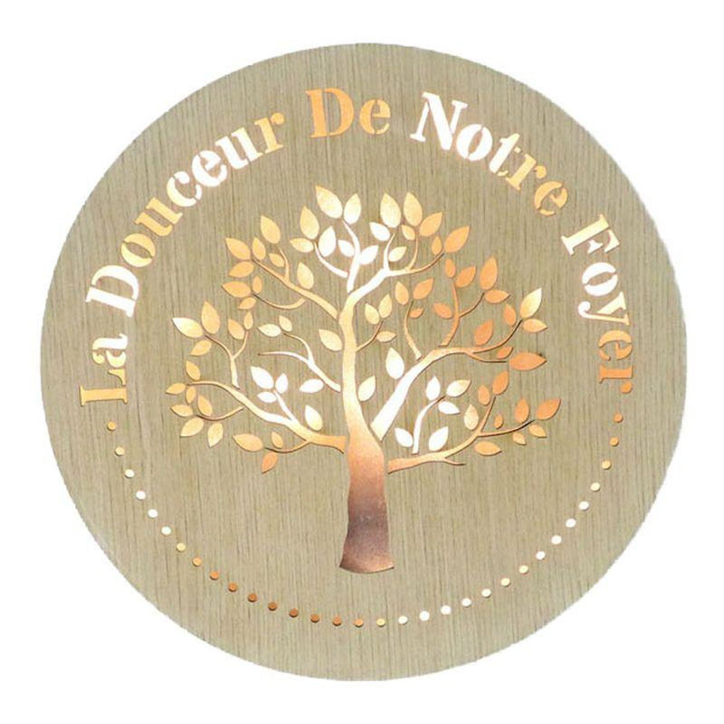Plaque murale ronde avec arbre de vie
