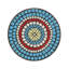 Table d'appoint de patio avec tablette, carreaux de céramique bleue et noire, structure en fer, diamètre de 14 po, hauteur de 22,12 po, tablette facile à assembler en bleu et noir, surface, base, 14 po x 14 po x 22,12 po, finition