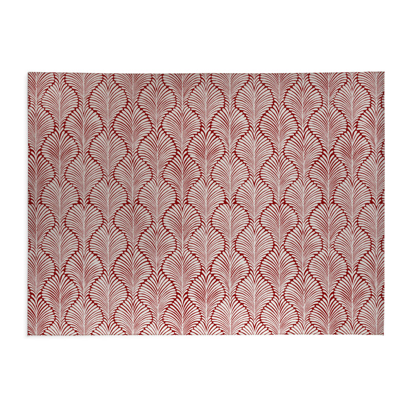 Elegant Palms Low Profile Kitchen Mat, Rectangle 3' x 5', Cranberry Red