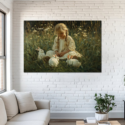  Art mural sur toile grand lapin de Pâques - photos printanières et impressions de lapin rétro pour décoration murale, encadrée galerie, 32 po x 48 po
