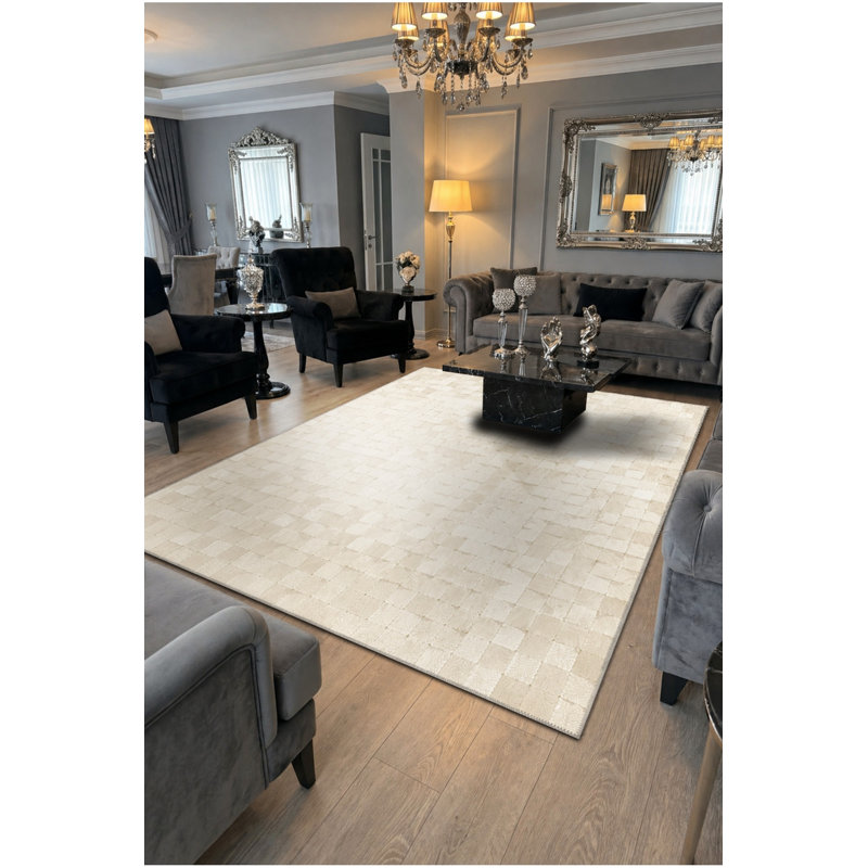 Tapis tissé à la crème Mosso, 3'3" x 6'7"