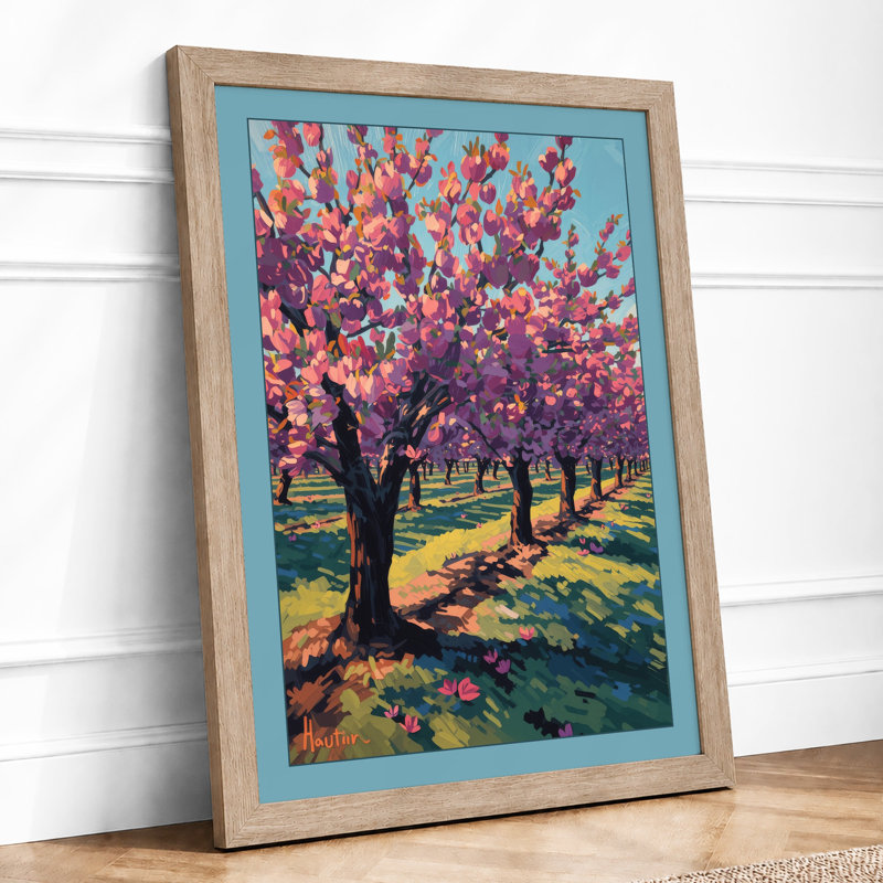 Flowering Tree Grove Botanical - Framed Print, Oak, A3 - 42.0 x 29.7 cm