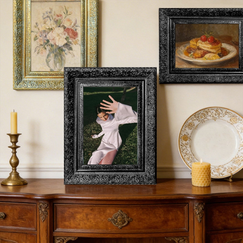 Black 3 PCS 5" x 7" Ornate Picture Frame with Lightweight PS Frame