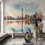 Papier peint paysage urbain abstrait aquarelle-365050855-365050854
