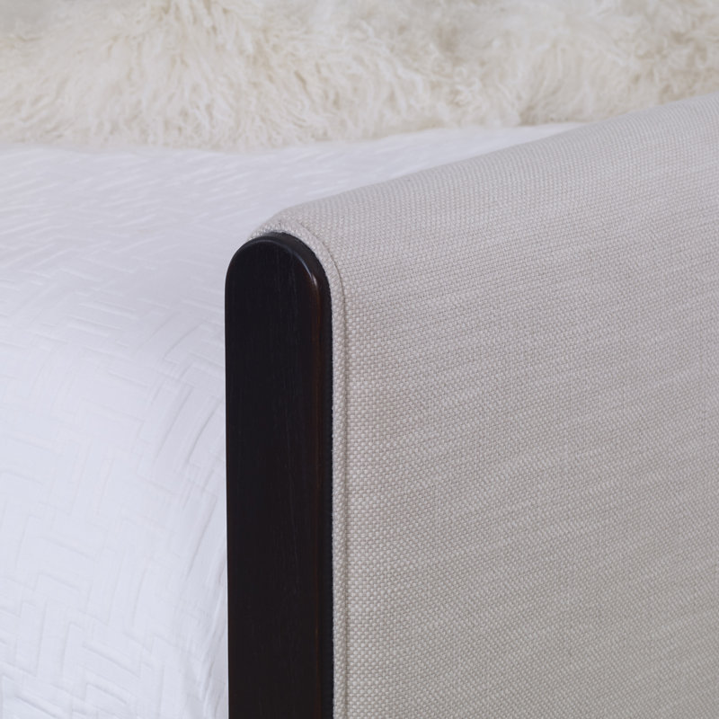 Rollo Upholstered Bed, Espresso, Elise 100% Polyester