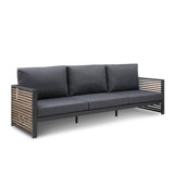 Pawni Teak 99.2'' Outdoor Patio Sofa with Custom Cover