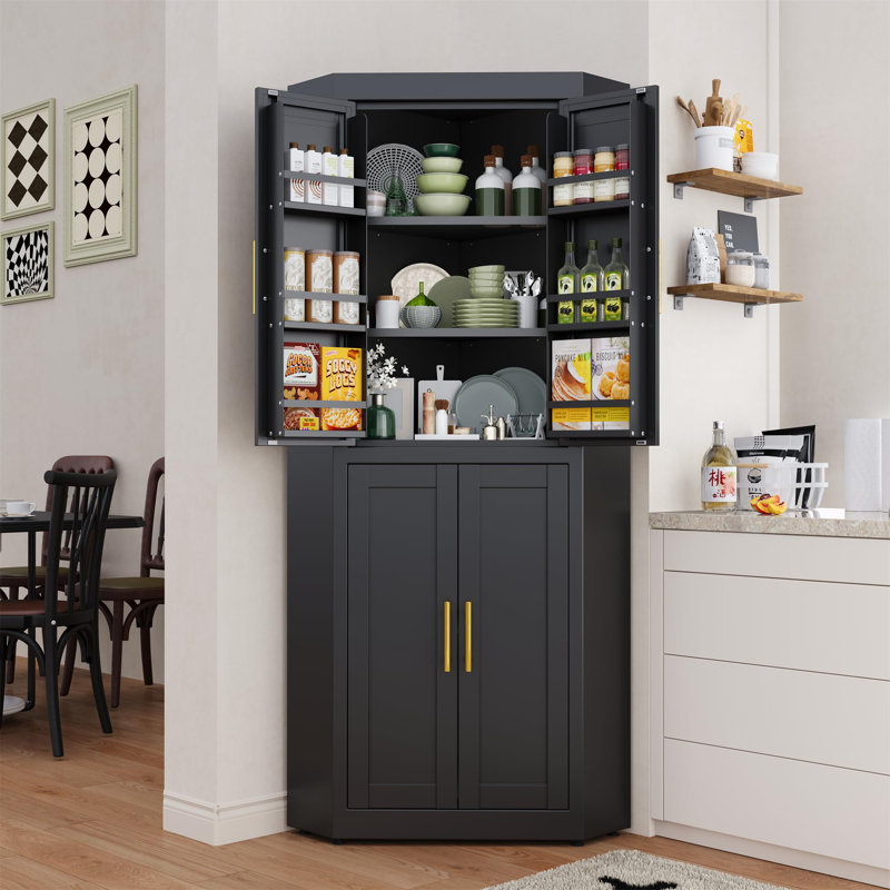 Armoire de coin Farmhouse, Noir
