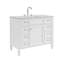 Ensemble de meuble-lavabo autoportant blanc mat avec plateau en marbre de Carrare de 42 po Alexxis-899355785