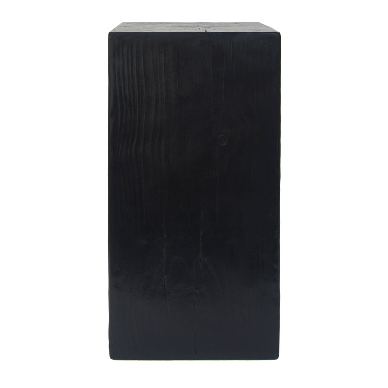 Black Wood-Look End Table, 28.16" Size, Indoor Outdoor Function, Modern Style Addition Shape, Dimension, Construction, Suitable For Large Living Spaces