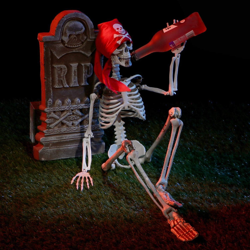 Squelette d'Halloween de 35 po, articulations du corps complet squelette en plastique avec articulations mobiles, parfait pour les décorations d'Halloween