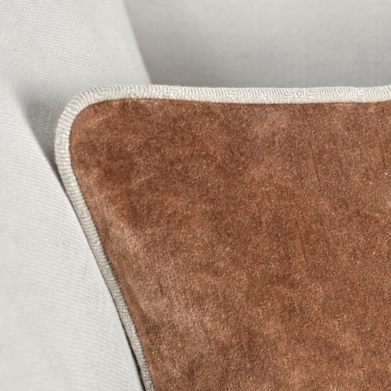 Harriet Pillow Cover & Insert, Hazel Brown, Rectangle 14"H x 20"W