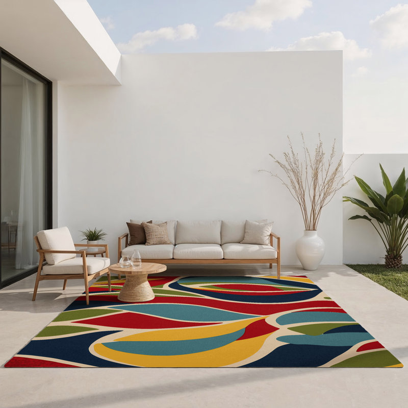Spirited Loop Indoor And Outdoor Area Rug, Rectangle 1'6" x 2'6"