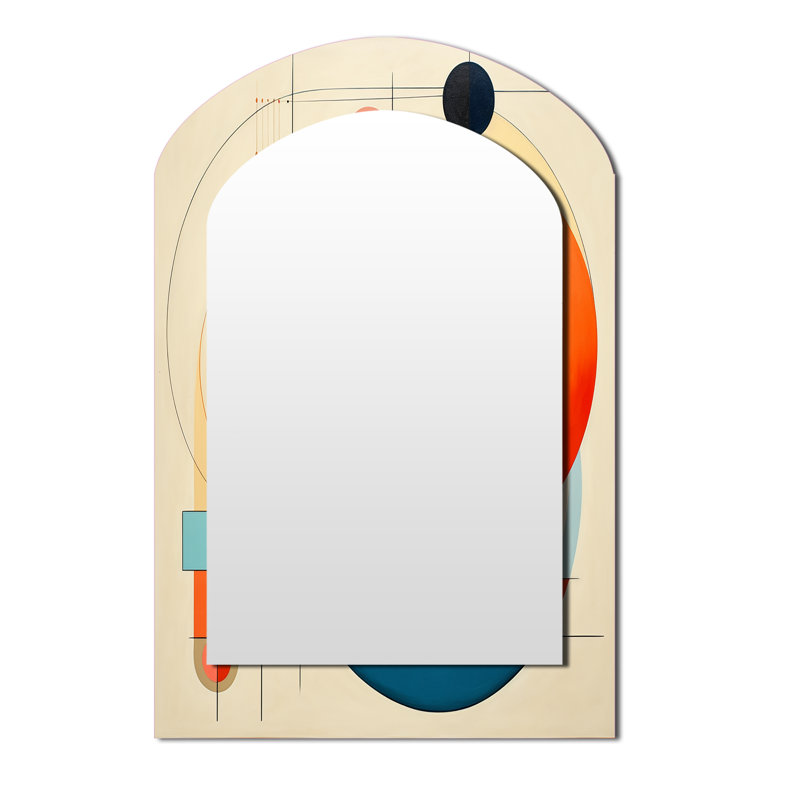 Grand miroir mural Serendipity Mid-Century Geometrics IV - Midcentury Modern Unique Shape, 43 po x 33 po