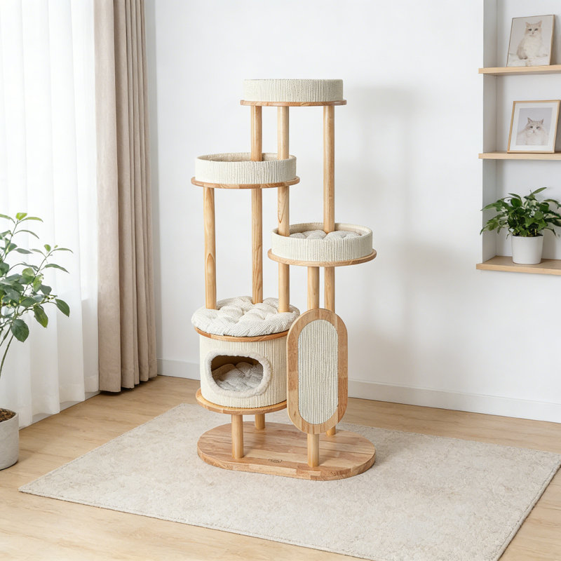 Modern and Simple Off-white Cat Climbing Frame