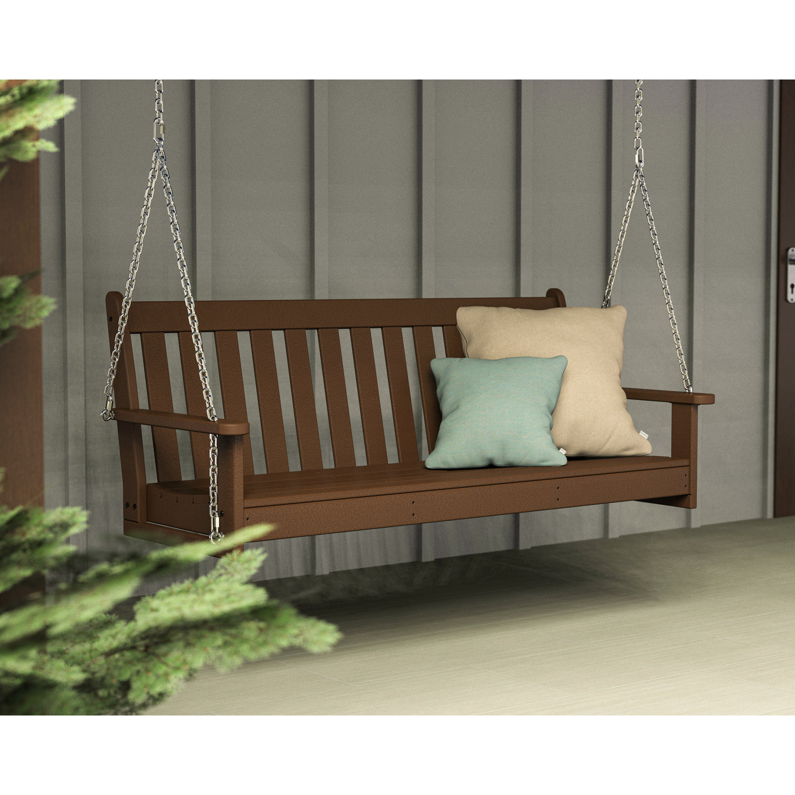 POLYWOOD® Vineyard Porch Swing, Teak