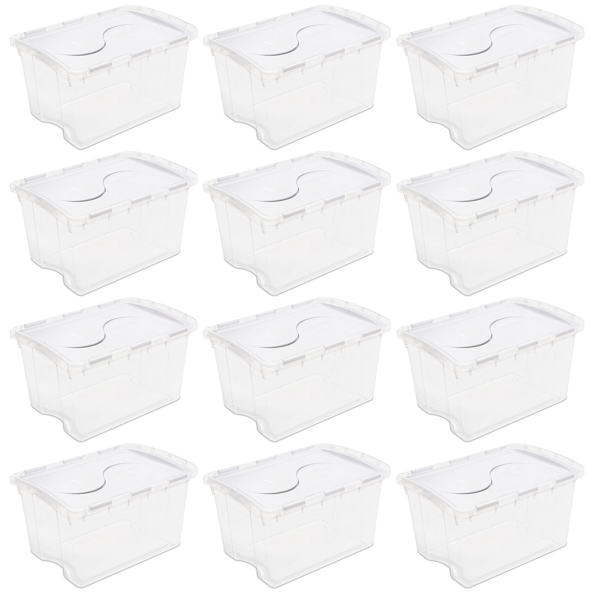 Rubbermaid Small All-Access Tote with Lids, Pack of 4, Stackable Storage  Bins with Clear Drop-Down Door and Carry Handles, Closet Organization