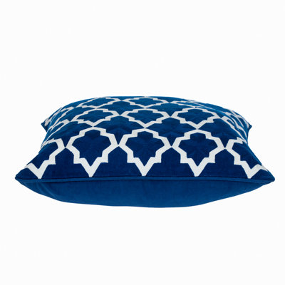 Parkland Collection Canita Transitional Geometric Blue 20" x 20" Pillow