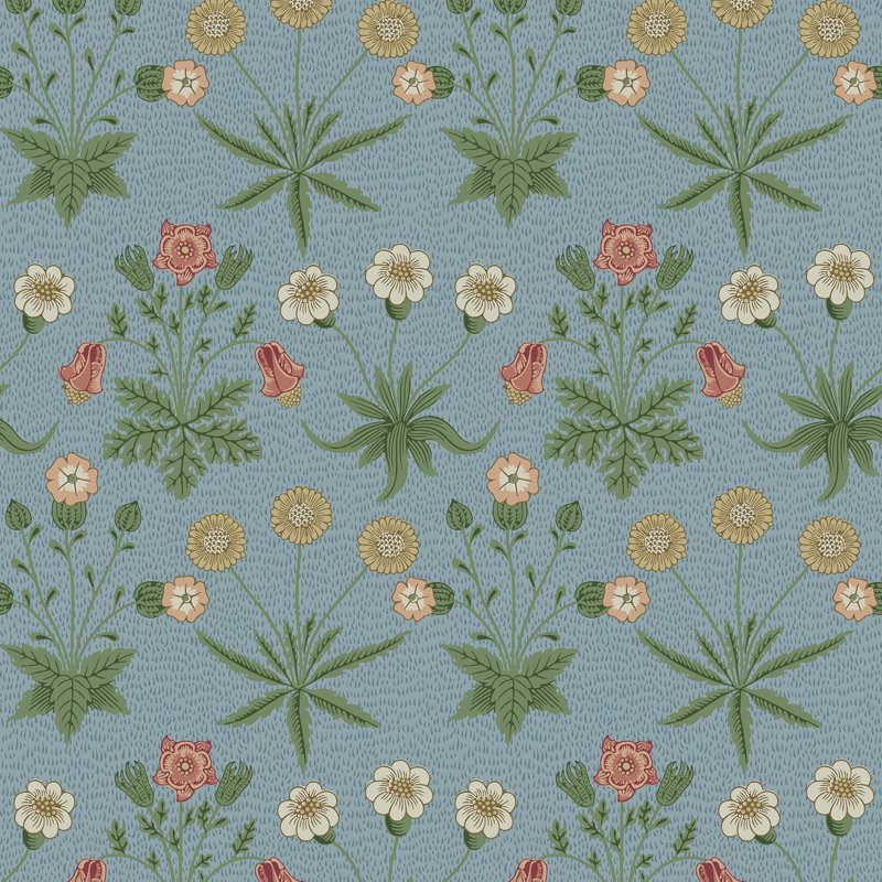 Papier peint adhésif Daisy Wedgwood and Coral, Bleu