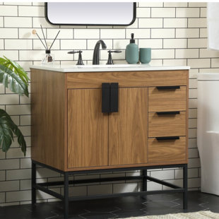 Eugene 32'' Single Bathroom Vanity with Engineered Marble Top